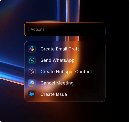Instant actions interface